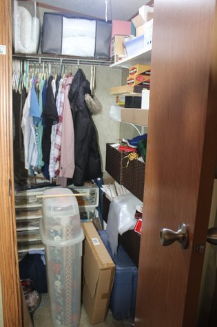 Image for Loose Contents of Closet to Include Crafting Supplies, Christmas Decorations and Women's Clothing