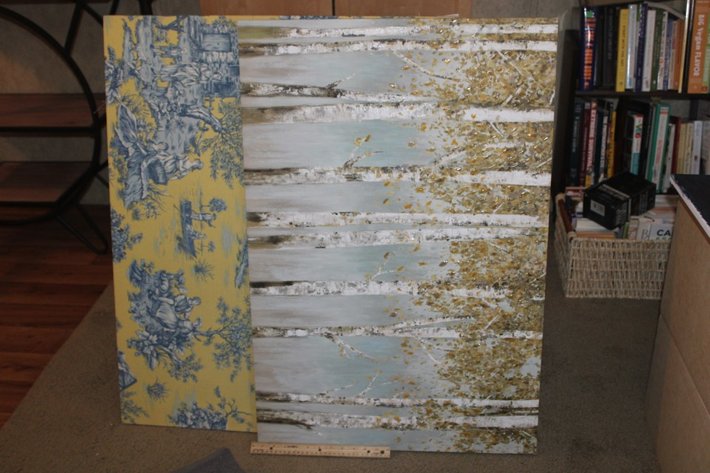 Image for Textured Print on Canvas and a Fabric Print
