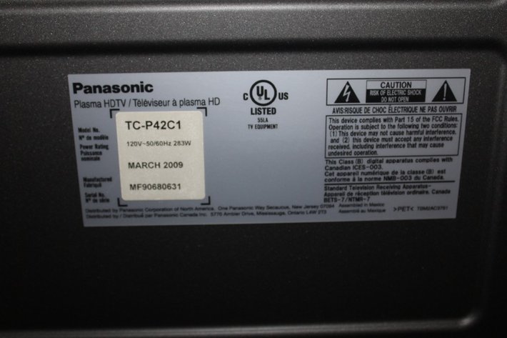 Image for Panasonic 42 Inch TV with Cord and Remote