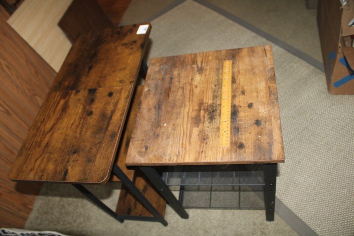 Image for 2 Side Tables, One Measures 24 x 12 x 24, the Other Measures 16 x 16 x 21