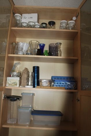 Image for 2-Door Frosted Window Cabinet Measures 31 x 13 x 79