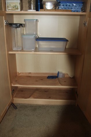 Image for 2-Door Frosted Window Cabinet Measures 31 x 13 x 79