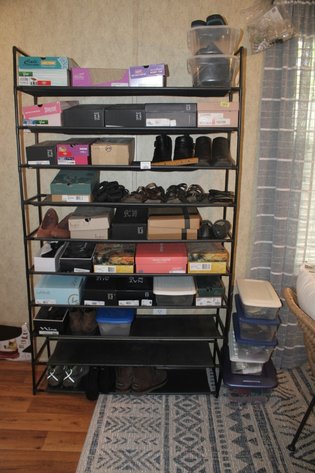 Image for Women's Shoes and Shoe Rack, Mostly Size 8.5