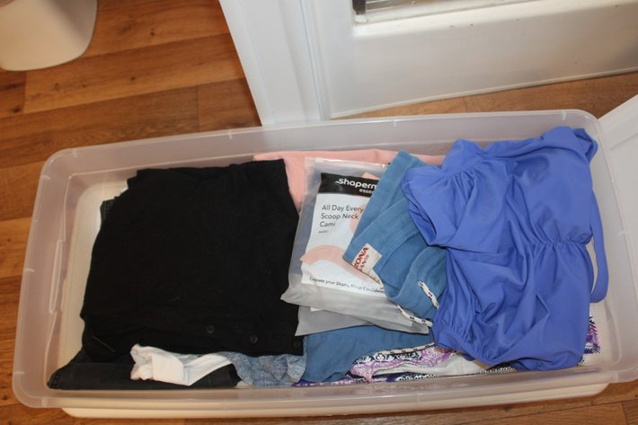 Image for Four Totes Of Ladies Clothes, Size Large and Extra Large, and Other Soft Goods
