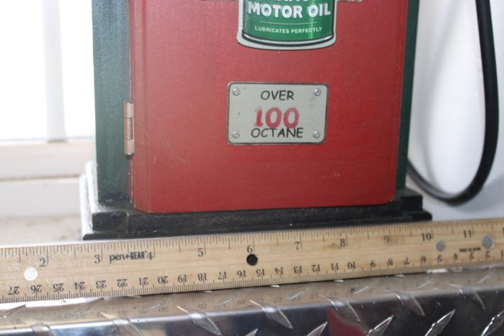 Image for Wood Model Gas Pump Storage Cabinet Clock, 24 Inches Tall