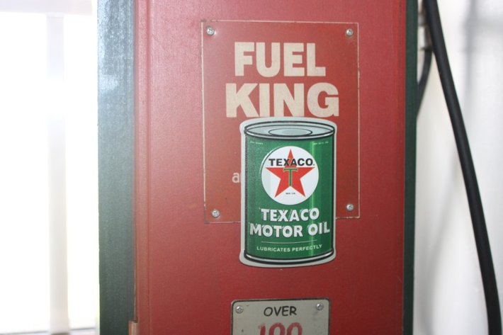 Image for Wood Model Gas Pump Storage Cabinet Clock, 24 Inches Tall