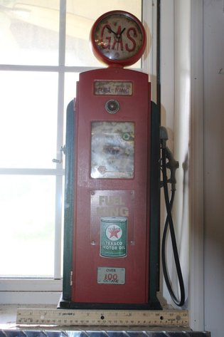 Image for Wood Model Gas Pump Storage Cabinet Clock, 24 Inches Tall