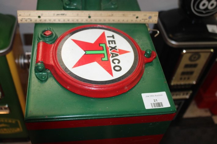 Image for Restored Texaco Oil Pump with Oil Can, Measures 23 x 10 x 55