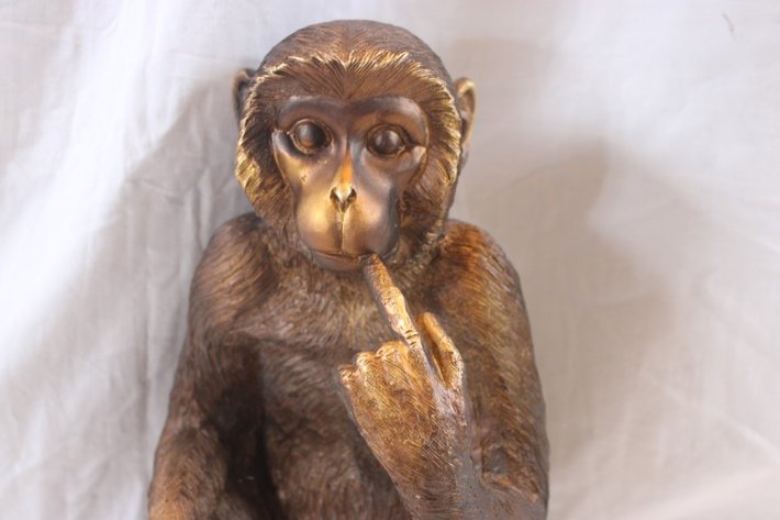 Image for 14 Inch Plastic Bronze Monkey