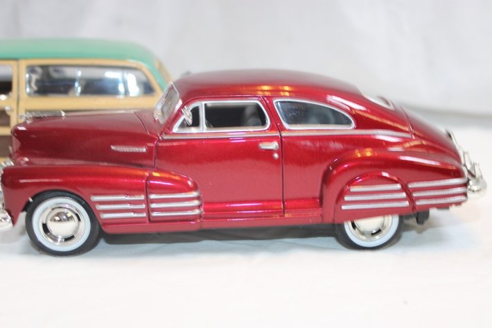 Image for Four 1:24 Scale Cars: 1949 Ford Woody, 1941 Plymouth Truck, 1937 Ford Pickup, and 1948 Chevy Aerocoupe