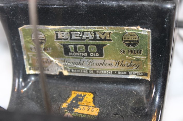 Image for Jim Beam Oldsmobile Seventy Five Anniversary Decanter, Cork Seat Has Been Repaired