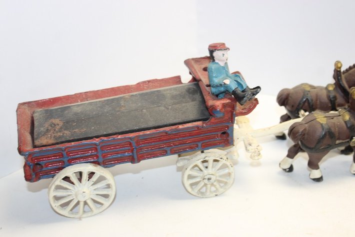 Image for Cast Iron Horse Drawn Delivery Wagon