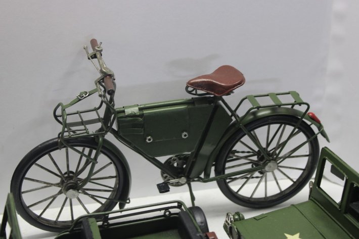 Image for Tin Military Jeeps and Motorcycle Bikes