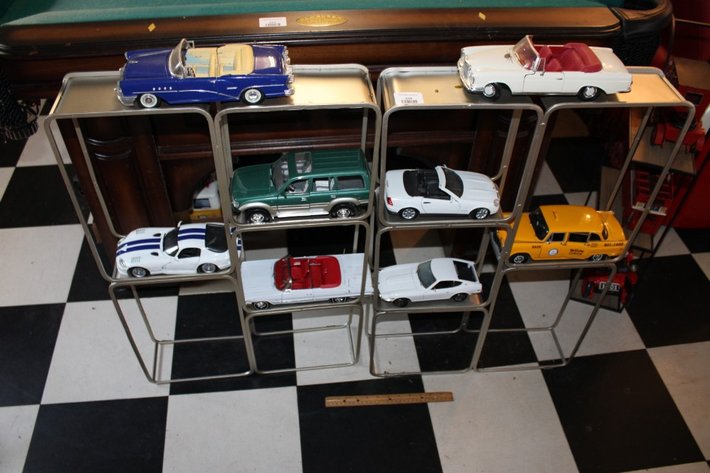 Image for 2 Metal Display Shelves with 8 1:18 Scale Diecast Models Each Shelf Measures 20 x 5 x 30