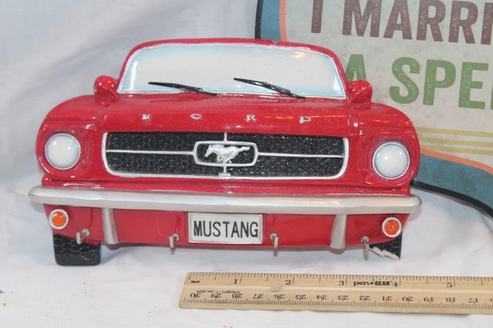 Image for Mustang and 57 Chevy Key Racks, and a Wall Plaque, Mustang Has Damage to the Wheel