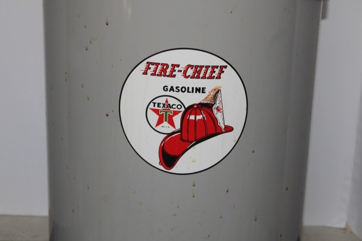 Image for Texaco Fire Chief Themed Trash Can, 27 Inches Tall