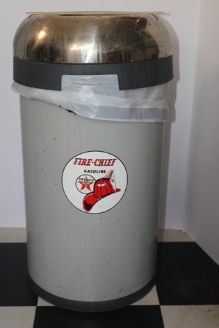 Image for Texaco Fire Chief Themed Trash Can, 27 Inches Tall