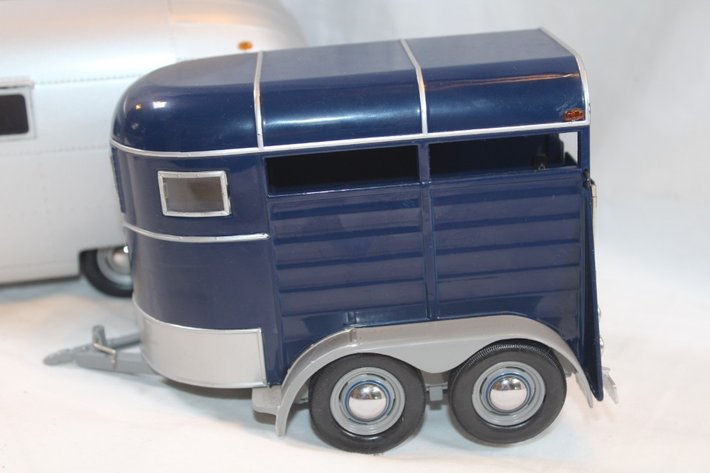 Image for Four Diecast Trailers, One 1:18 Scale Airstream Motor City Classics, One 1:18 Scale Horse Trailer Motor City Classics, and Two Car Haulers
