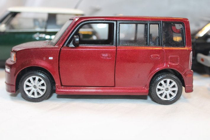 Image for Six Diecast Cars, Plymouth Prowler Maisto, 1:18 Scale Thunderbird, 1:18 Scale Mini Cooper, 1:18 Scale 2000 Chevy SSR, 1:24 Scale Scion xB, and 1:32 Scale Mercedes