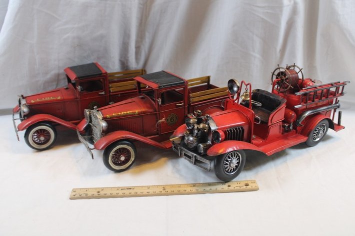 Image for Three Tin Fire Trucks