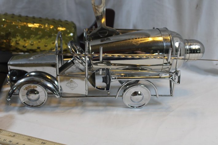 Image for Wooden Bar Airplane and Chrome Bar Fire Truck