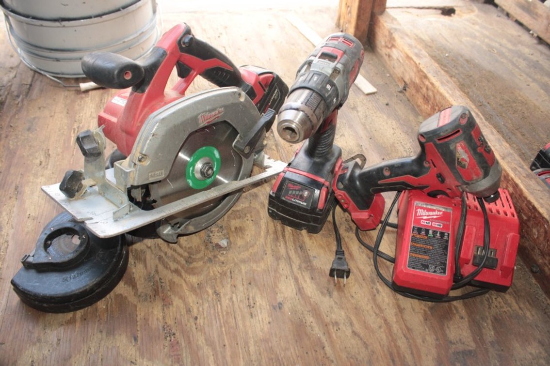 Milwaukee M18 Circular Saw Drill and Impact, Comes with 2 Batteries, and an M18 M12 Charger