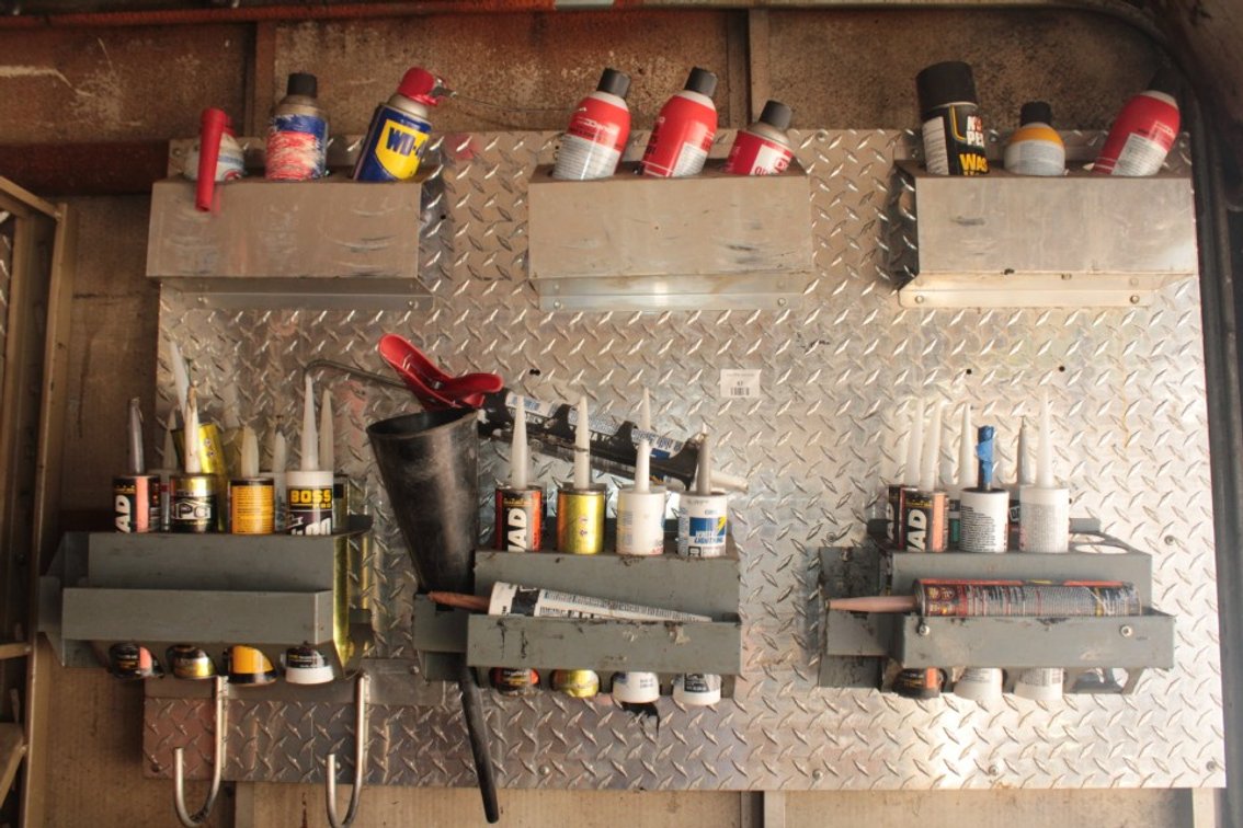 Brake Cleaner WD-40 and Caulk (Racks Not Included)