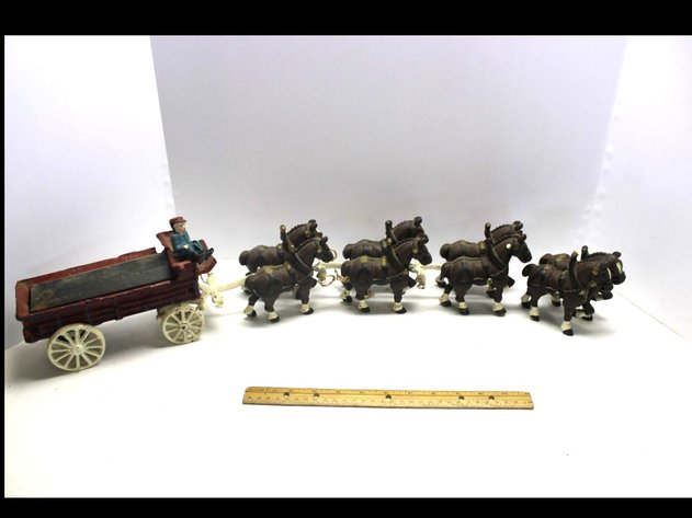 Image for Cast Iron Horse Drawn Delivery Wagon