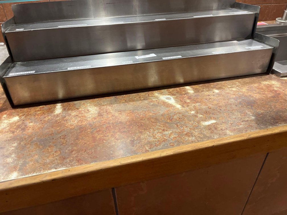 STAINLESS STEEL TWO TIER DISPLAY-