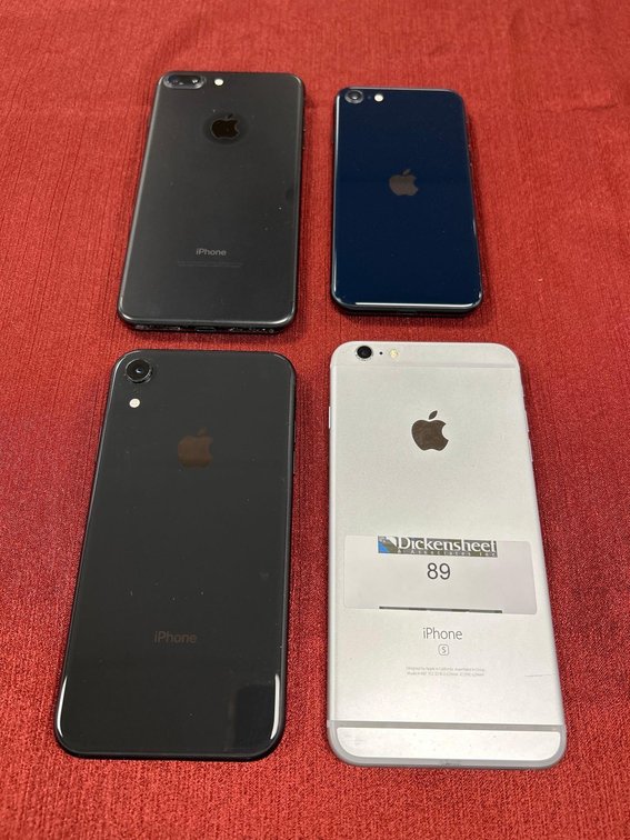 BLACK, BLUE AND WHITE IPHONE LOT, QTY (4)- 
