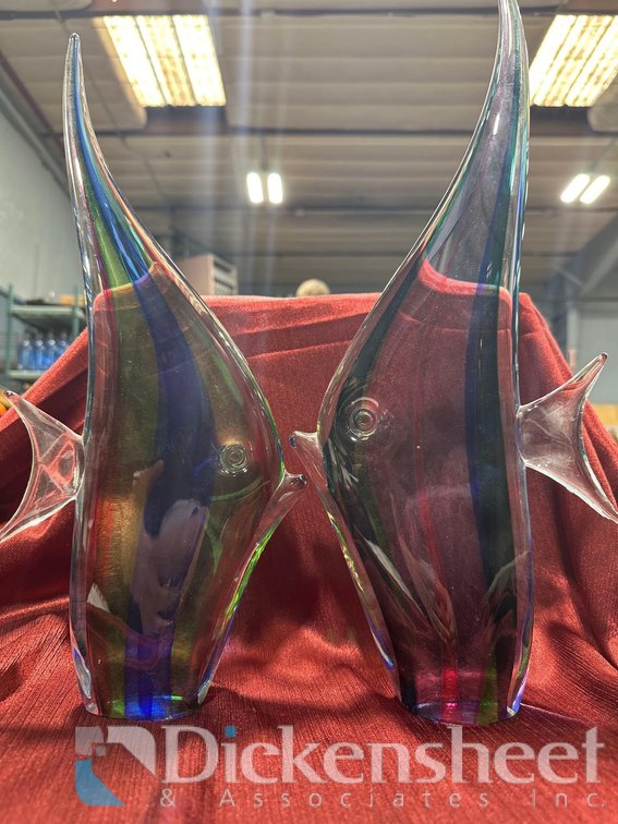 GLASS BLOWN FISH, QTY (2)