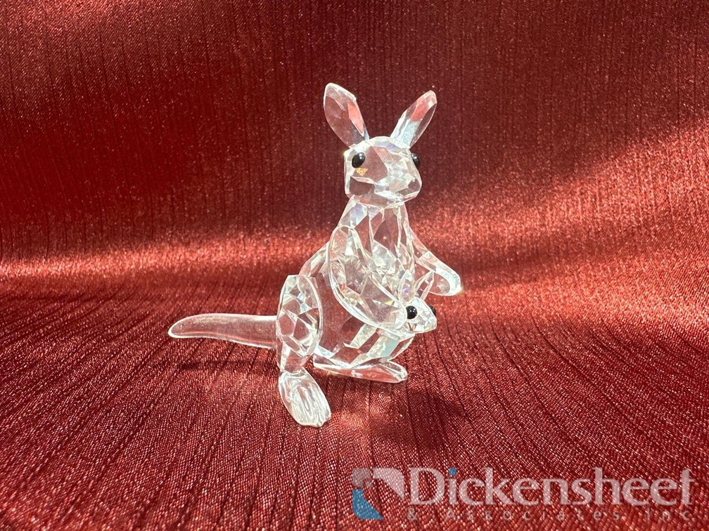 SMALL SWAROVSKI CRYSTAL KANGAROO AND JOEY