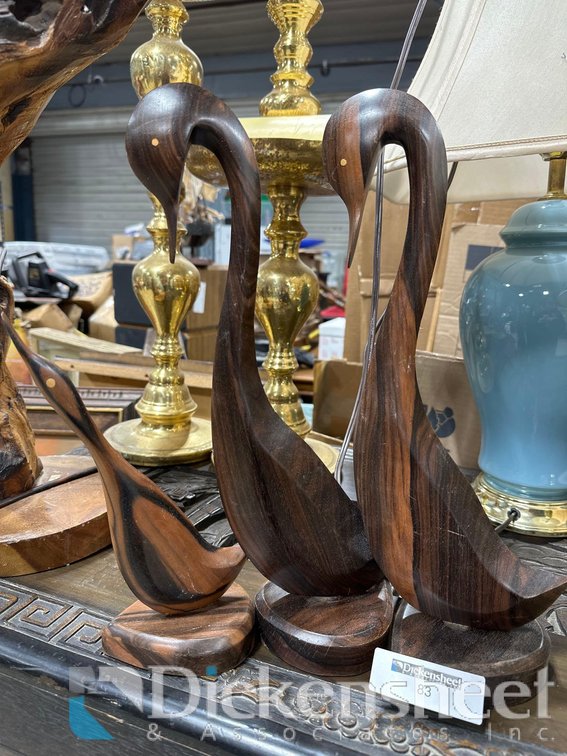 WOOD CARVED DUCKS, QTY (3)