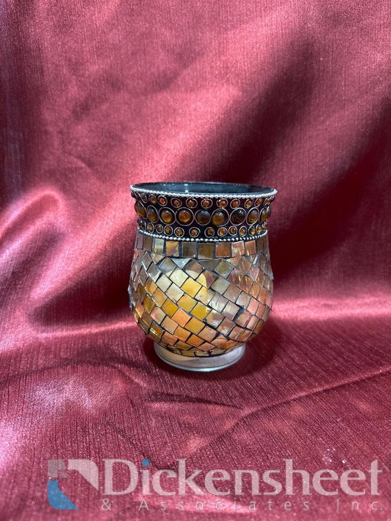 GLASS MOSAIC CANDLE HOLDER