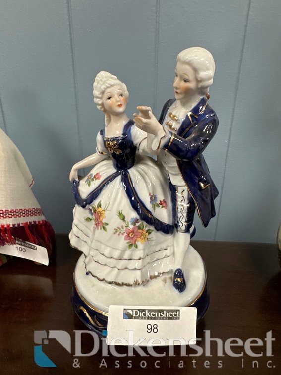 KATO KOGEI PORCELAIN DANCING COUPLE MUSIC BOX