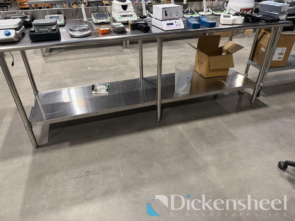 STAINLESS STEEL TABLE with lower shelf-approximate