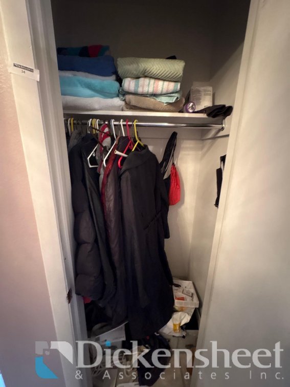 CLOTHING, LINENS LOT IN CLOSET