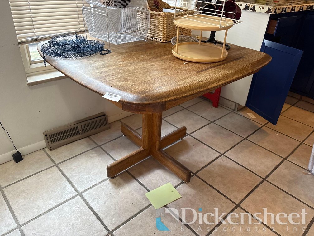 WOOD DINING TABLE ONLY (CONTENTS NOT INCLUDED)