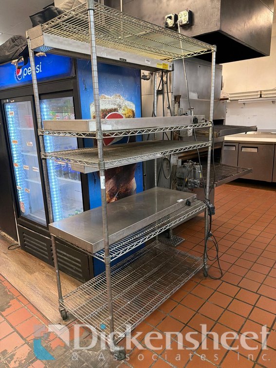 METRO STYLE CHROME ADJUSTABLE WIRE RACK ON CASTERS