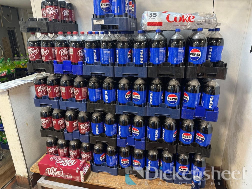 LARGE LOT OF BOTTLED PEPSI & DR PEPPER