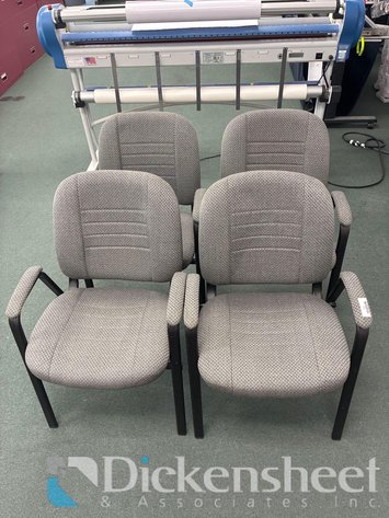 Image for LOT OF (4) MATCHING GRAY OFFICE ARM CHAIRS