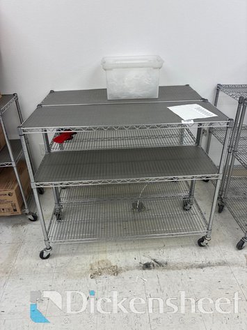 Image for LOT OF (2) WIRE RACKS ON CASTERS