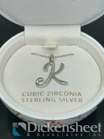 Image for Sterling Silver Necklace Intial Letter 