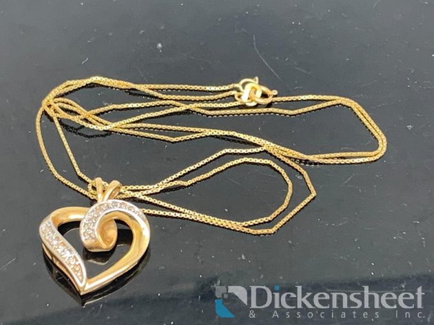 Image for 14KT Yellow Gold Diamond Heart Necklace