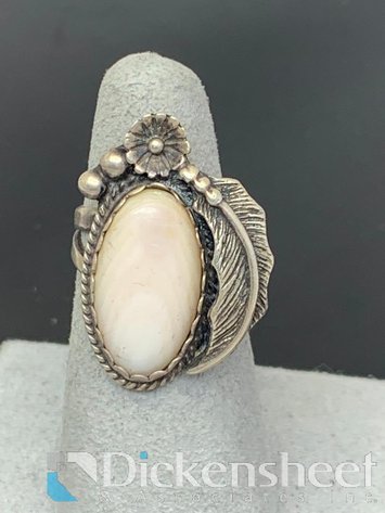 Image for Sterling Slver Ring With White Gemstone
