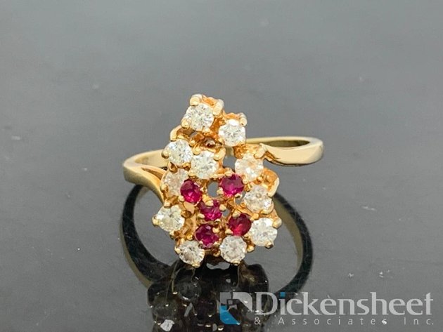 Image for Diamond & Ruby 14KT Yellow Gold Cocktail Ring