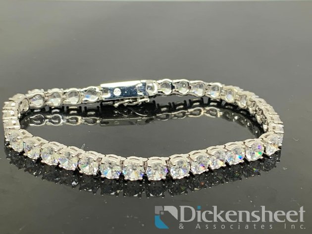 Image for Silver Tone Tennis Bracelet With Clear Stones