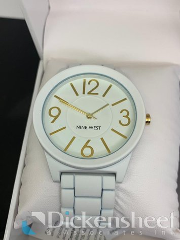 Image for Nine West White & Gold Tone Women's Watch