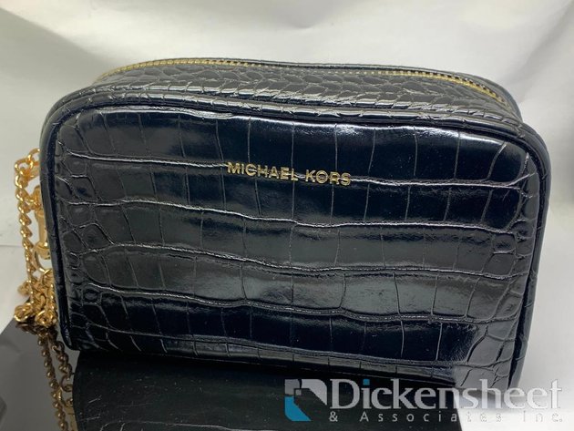 Image for Michael Kors Bag Purse Black With Gold Tone Chain