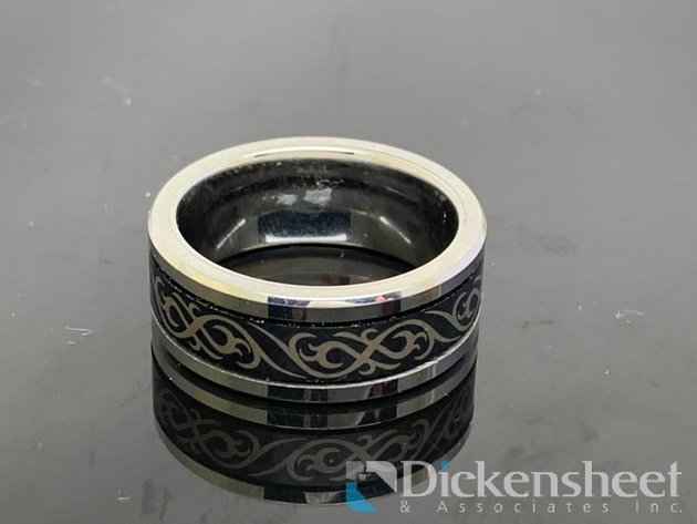 Image for Silver & Black Tone Men's Wedding Band